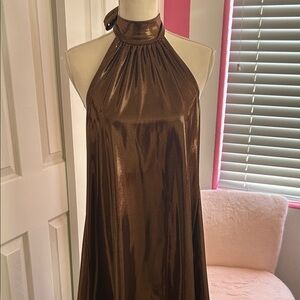 Metallic Halter Neck Dress